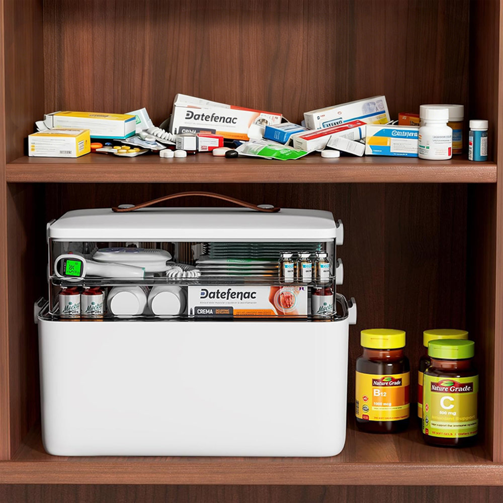 ハックル【美品】IDEE SHELF CABINET MEDIUM JOYBOS Joybos Medicine Organizer Portable Cabinet With Leather